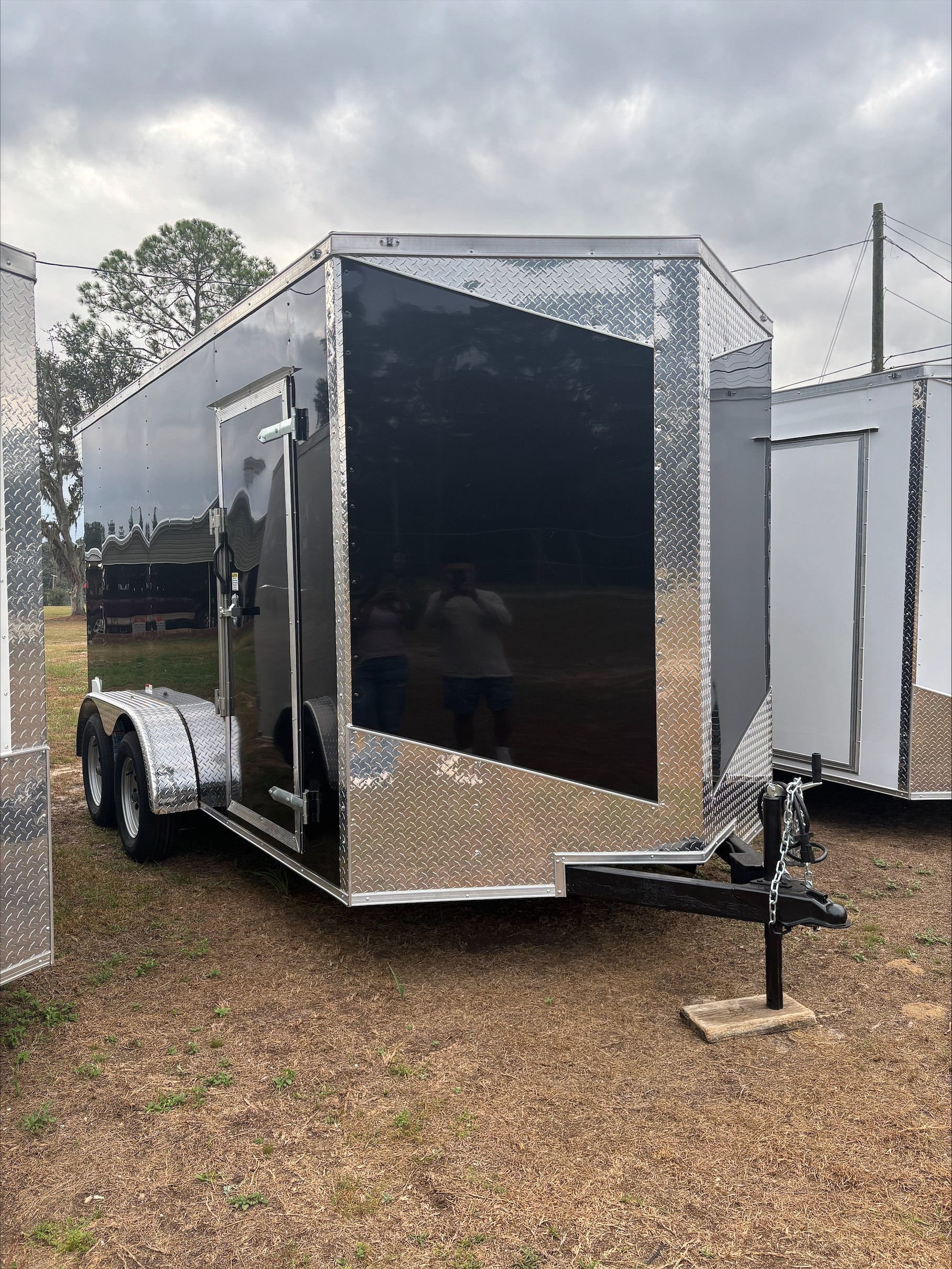 7x14 TA Black w/Chrome Trim Enclosed Trailer